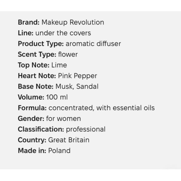 Revolution Beauty Reed Diffuser Under The Covers Pink Pepper & Patchouli 3.38 oz - Picture 2 of 6